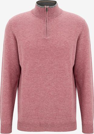 Fedeli Schmaler Kaschmirpullover mit Stehkragen und Zip Favonio