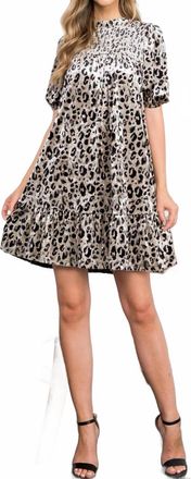 THML Clothing Diana Velvet Dress In Leopard Print