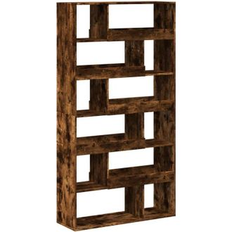 vidaXL Room Divider Smoked Oak100x33x187.5 cm Engineered Wood vidaXL