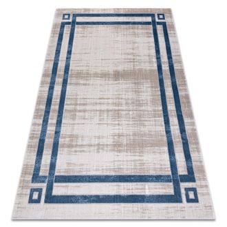 RugsX Alfombra Noble Moderna 1539 68 Marco Vintage - Structural Dos Niveles De Vell&oacute;n Crema / Azul Beige 120x170 Cm