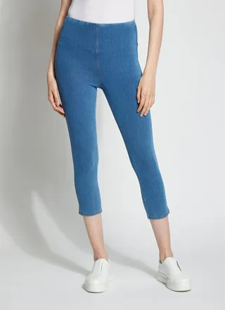 Lyss&eacute; Toothpick Capri (Cool-ing Knit Denim 21.25 Inseam)