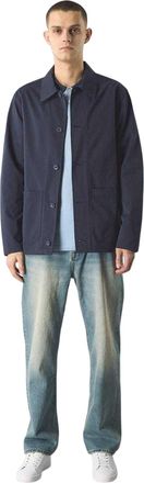Pretty Green Herenoverhemd met patroon en voorzak (Marine)