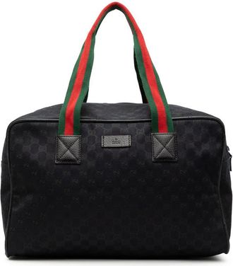 Gucci Pre-owned Gucci GG Canvas Web Travel Bag Unisex 153240 491403