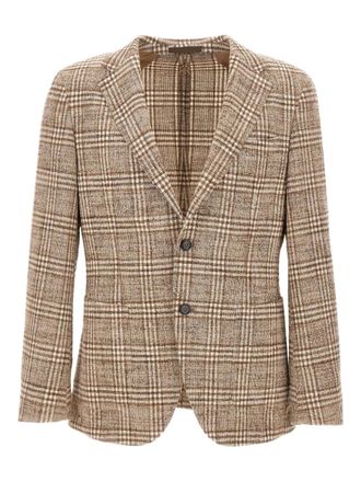 BOSS single-breasted blazer - men - Alpaca Wool/Wool/Polyamide - 56 - Brown