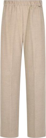 Herno Pantalone con banda laterale - Dames - Wijde Broeken - Beige - M - Broeken