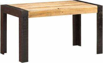 vidaXL Dining Table 140x70x76 cm Solid Rough Mango Wood Vidaxl