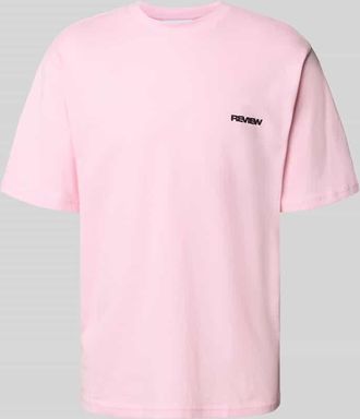 Review T-Shirt mit Logo und Rundhalsausschnitt in Rosa, Gr&ouml;&szlig;e XL