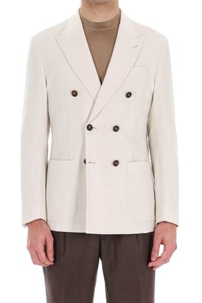 Eleventy Double-Breasted Cotton Comfort Knitted Jacket