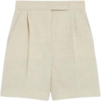 Max Mara Dames, Korte broeken, Beige, Maat: XS Wol