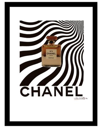 Fairchild Paris Chanel Bottle Groovy Waves Framed Print Wall Art