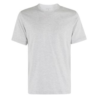 Eleventy T-Shirts, male, Gray, Size: XL Crew Neck T-shirt with Details