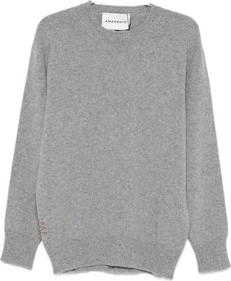 Amaranto Classic Light Grey Crew Neck Sweater