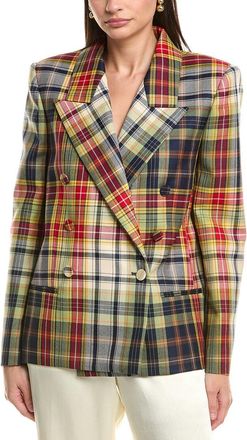 Oscar De La Renta Plaid Silk-Lined Wool Jacket