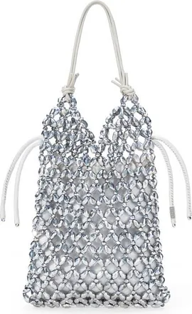 Staud Karla Crystal Beaded Shoulder Bag in Silver at Nordstrom