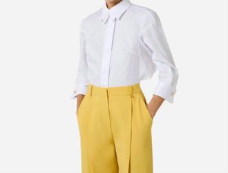 Elisabetta Franchi Jacquard Double Collar Shirt In White