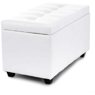 Oresteluchetta Cassapanca contenitore in ecopelle bianca Hayward White 80