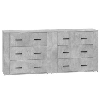 vidaXL Vidaxl - Aparadores 2 Uds Madera Contrachapada Gris Hormig&oacute;n