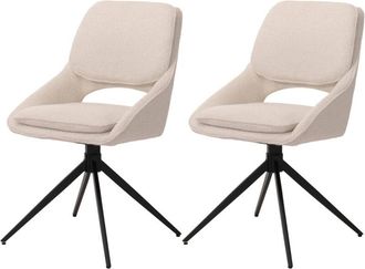 Hhg Nunca Usado] Juego De 2 Sillas De Comedor Hhg 612, Silla De Cocina, Giratoria Con Retorno Autom&aacute;tico, Tejido Boucl&eacute; (540 G/m&sup2;) &Ouml;ko-tex, Gris Oscuro