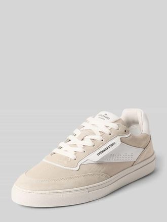 Copenhagen Sneaker aus echtem Leder mit Logo-Detail in Hellgrau, Gr&ouml;&szlig;e 40