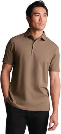 CHARLES TYRWHITT Short Sleeve Cotton Stretch Smart Pique Polo in Camel at Nordstrom, Size Xx-Large