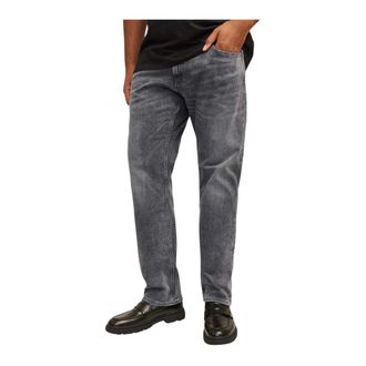 Jack & Jones Heren, Jeans, Grijs, Maat: M L32 Katoen
