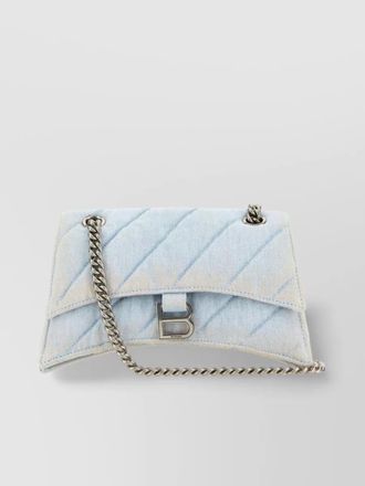 Balenciaga crush small denim quilted shoulder bag
