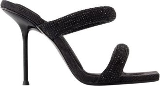 Alexander Wang Zwarte Tubulaire Sandaal - Synthetisch - Dames - Muiltjes - Zwart - 36 EU - Leer - Schoenen