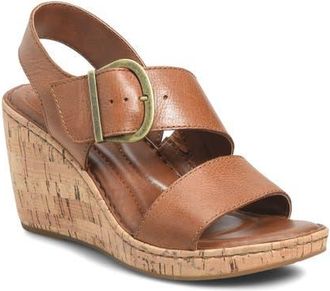 B&oslash;rn Sapphire Platform Slingback Sandal in Tan Leather at Nordstrom, Size 10