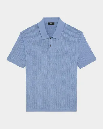 Theory Men & apos;s Cable-Knit Polo Sweater