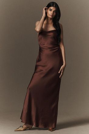 BHLDN Saylor Cowl-Neck Satin Maxi Dress