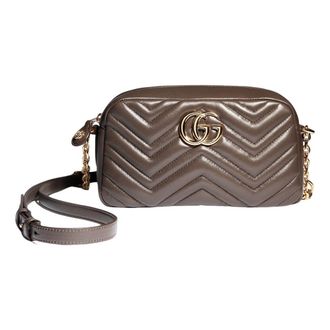 Gucci (WMNS) Gucci GG Marmont Small Camera Bag Dark Taupe 855273-AAGVX-2818