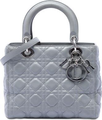 Dior Pre-owned Dior Medium Metallic Lambskin Cannage Lady Dior Ladies SJX6FNPXIDU7FGH5