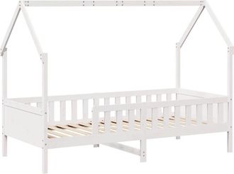 vidaXL Vidaxl - Cama con forma de casa de niños madera maciza blanca 90x190 cm