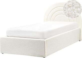 Beliani Kids Ottoman Bed Boucle ANET 90 x 200 cm (EU Single) Off-White
