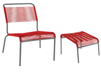 Schubiger M&ouml;bel Spaghetti-Lounger + Hocker S&auml;ntis