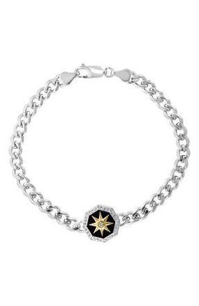 Effy White Sapphire Pav&eacute; & Onyx Bracelet in Black at Nordstrom Rack, Size 8.5