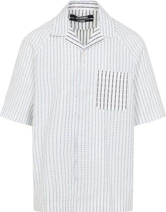 Jacquemus Romarin Short Sleeve Shirt - Heren - Korte mouwen Overhemden - Blauw - S - Katoen - Overhemden