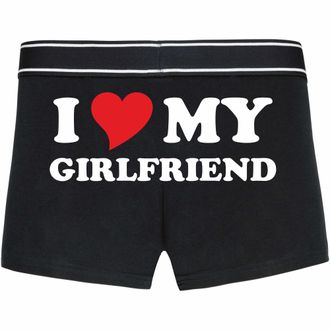 Indigos UG Boxer Shorts - Back - I Love My Girlfriend - Funny Motif - Saying - Underwear - Underwear - Underwear - Leisure - Funny, black, M