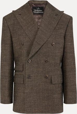 Vivienne Westwood Double Breasted Niesen Jacket Hemp-wool Drill Black-beige 50 Men