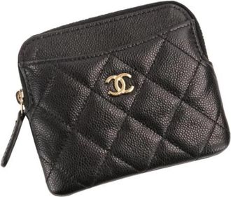 Chanel Pre-owned Portemonnee / Muntzakje - Dames - Vintage Accessoires - Zwart - ONE Size - Leer - Vintage
