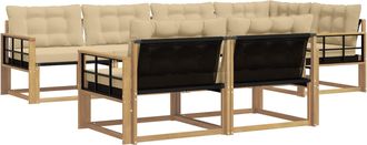 vidaXL Conjunto De Sof&aacute;s De Exterior 7 Uds. Y Beige Vidaxl
