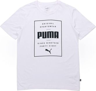 Puma Casual Sports Alphabet Printing Round Neck Breathable Short Sleeve White 844612-02