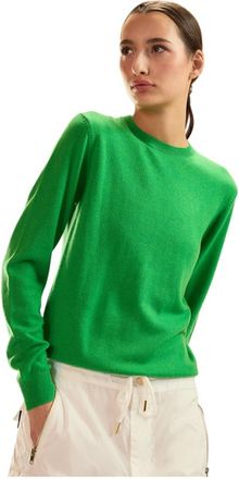 Cynthia Rowley Elea Wool Cashmere Sweater - Dames - Ronde hals truien - Groen - M - Truien & Vesten