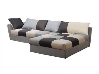 Vente-Unique Divano letto angolare in tessuto Grigio - Angolo a destra - ROMANE