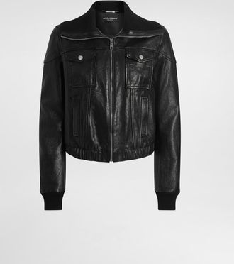 Dolce & Gabbana Nappa Leather Jacket - Woman Coats And Jackets Black 42