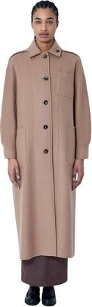 Max Mara Wollen jas met kasjmiermix - Dames - Mantel - Beige - 2XS - Wol - Jassen