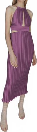 AIIFOS Valerie Halter Neck Pleated Dress In Mauve