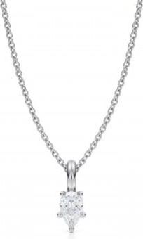 Allurez Pear Lab Diamond Prong Pendant Necklace 14K White Gold (0.33ct)