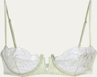 Kiki De Montparnasse Calla Lily Embroidered Balconette Bra