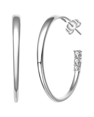 Genevive Silver Cz Earrings